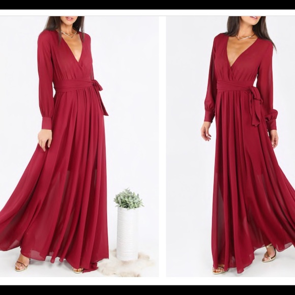 Surplice Front Cuff Sleeve Maxi Dress - Picture 2 of 4